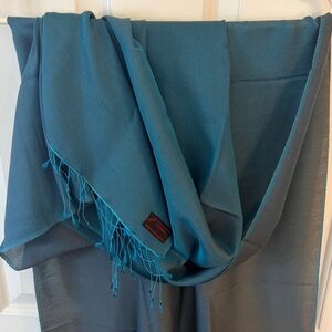 Teal Scarf with Fringe